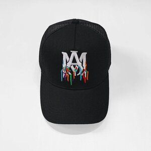 AMIRI Black Cap with Colorful Drip Logo